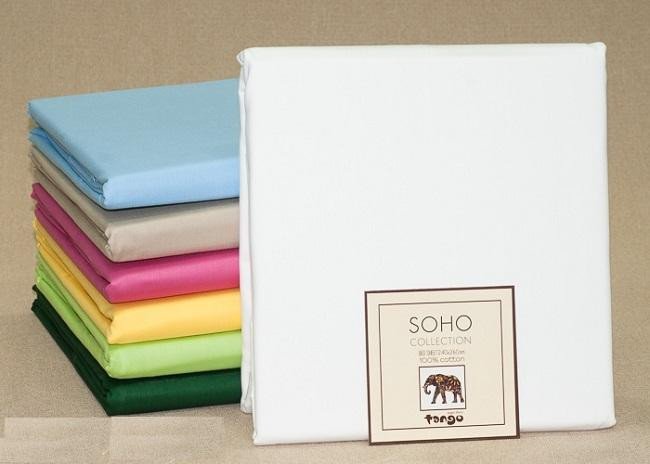 Простыня из сатина TANGO SOHO белая 240х260