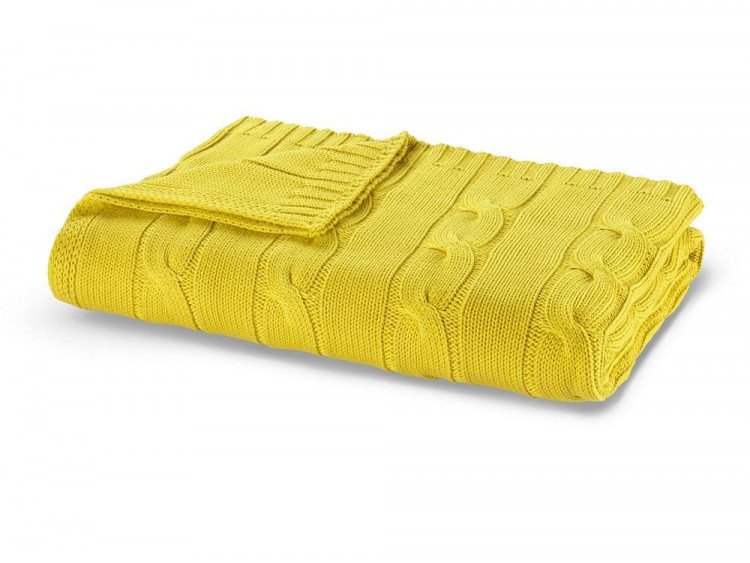 Плед вязанный хлопковый CASUAL AVENUE MESSINA gold 130х170