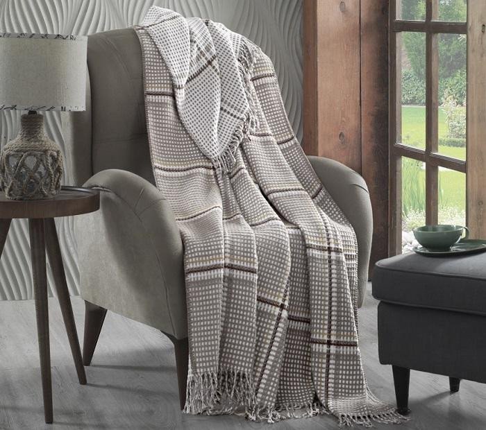 Плед хлопковый с акрилом KARNA LINEN 220х240