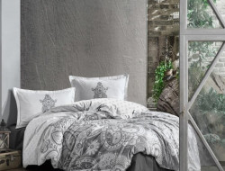 Постельное белье из ранфорса KARVEN N023/1 AZKA ANTRASIT V-1 50х70 (2шт) евро