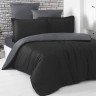 Постельное белье двухстороннее из сатина KARNA LOFT черное-темно-серое евро
