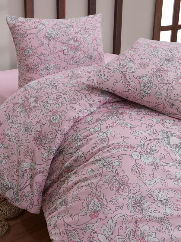 Постельное белье из люксовой бязи KARNA ROSINA розовое 1,5-спальное