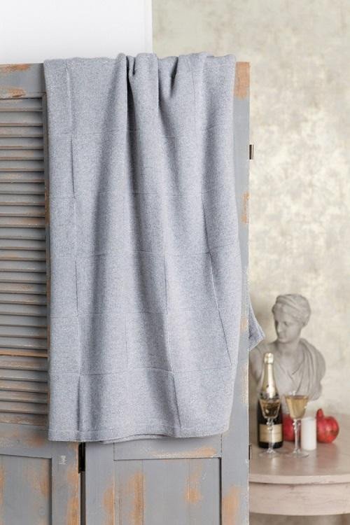 Плед LUXBERRY SILVER серый-серебряный 130х170