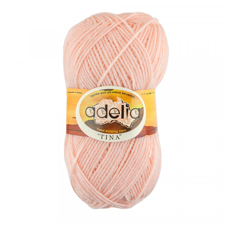 Пряжа ADELIA TINA №015 персиковая 100% акрил, 5 шт х 100 гр, 308 м +/- 10 м