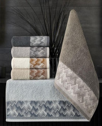 Набор полотенец махровых хлопковых KARVEN VIP COTTON H3237 BESTA 50х90 (6шт)