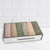 Набор кухонных полотенец махровых хлопковых с бахромой KARVEN HM631 HITIT 30х50 (6шт)