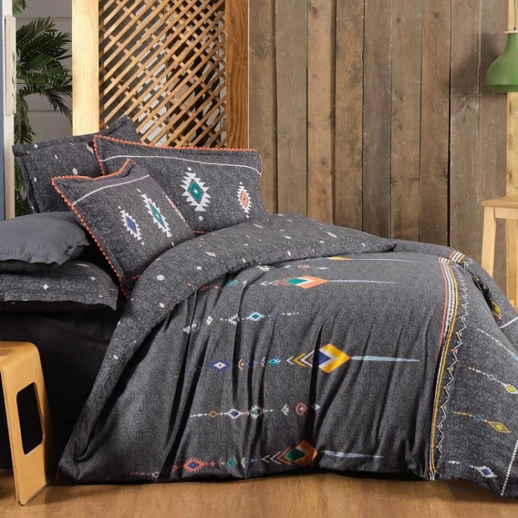 Постельное белье из фланели SAREV FANCY N294 BEDIZ V1-GRI 50х70 (1шт) 1,5-спальное