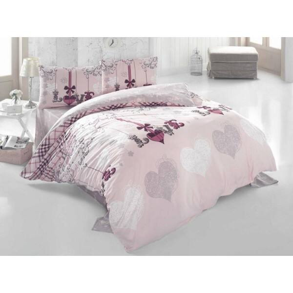 Постельное белье из ранфорса IRINA HOME LOVE ME pudra 50х70 (2шт) евро