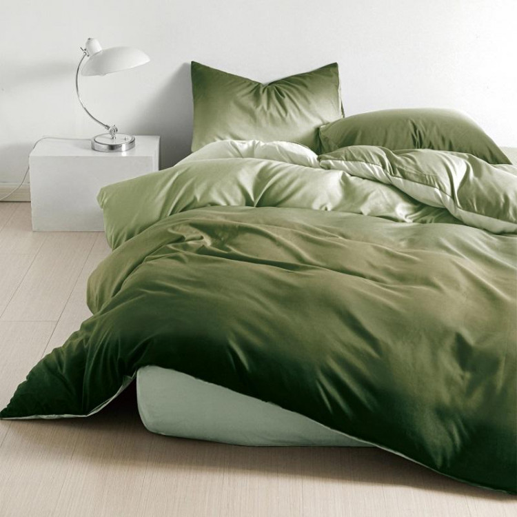 Постельное белье из микросатина TANGO градиент зеленый 50х70 (2шт) 2-спальное