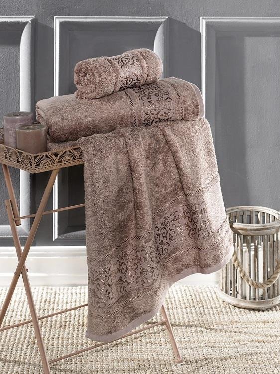 Полотенце бамбуковое с хлопком KARNA ARMOND капучино 90х150