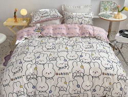 Постельное белье из сатина TANGO cute rabbit 50х70 (2шт) 1,5-спальное