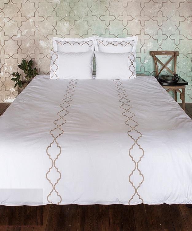 Пододеяльник из ранфорса BOVI 06380 ROMA белый-золотой 150х210