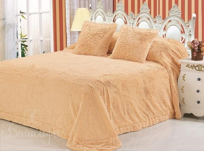 Покрывало из искусственного меха CLORIS ГРИНФЕЛЬ темно-желтое 220х240