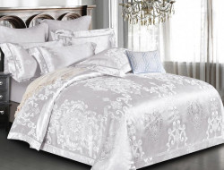 Постельное белье из жаккарда с оборкой KARVEN N005-633 50х70 (2шт), 70х70 (2шт) семейное