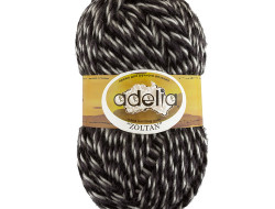 Пряжа ADELIA ZOLTAN №147 черная-серая-белая 100% шерсть, 5 шт х 100 гр, 115 м +/- 5 м