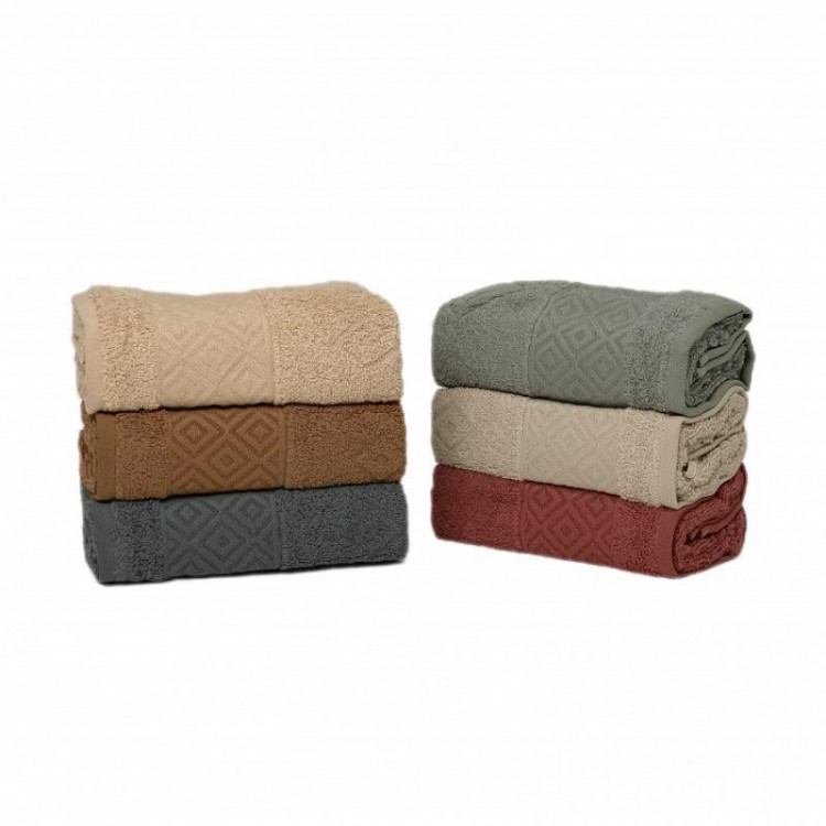 Набор полотенец махровых хлопковых KARVEN VIP COTTON H3255 GALINA 50х90 (6шт)