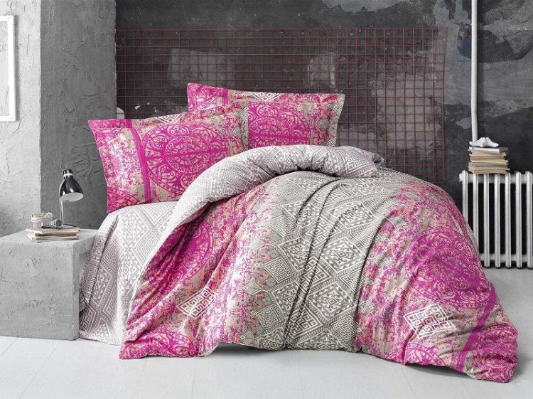 Постельное белье ALTINBASAK RANFORCE NEON CADRADO фуксия 50х70 1,5-спальное