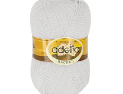 Пряжа ADELIA RACHEL №01 белая 90% шерсть, 10% полиэстер, 5 шт х 100 гр, 400 м +/- 15 м