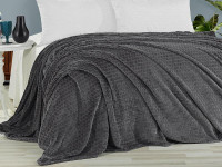Плед из полиэстера KARVEN SUPER SOFT P941 MELINDA антрацит 160х220