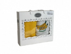 Набор кухонных полотенец махровых хлопковых KARVEN HM743 V7 БАНАН 40х60 (2шт)