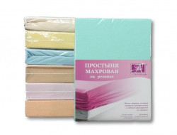 Простыня на резинке хлопковая махровая АЛЬВИТЕК ментол 180х200