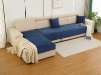 Набор накидок на диван из микрофибры TANGO SOFA синий 90х160 (1шт), 90х210 (1шт)