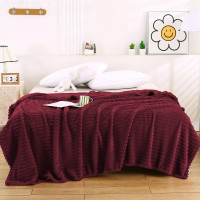Плед фланелевый CRISTELLE STRIPE PREMIUM бордо 200х220