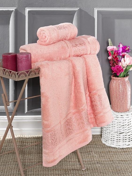 Полотенце бамбуковое с хлопком KARNA ARMOND коралловое 50х90