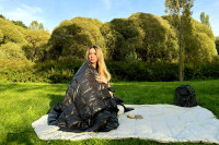 Дорожный плед пуховый GERMAN GRASS Travel Plaid Grass Black 140х200