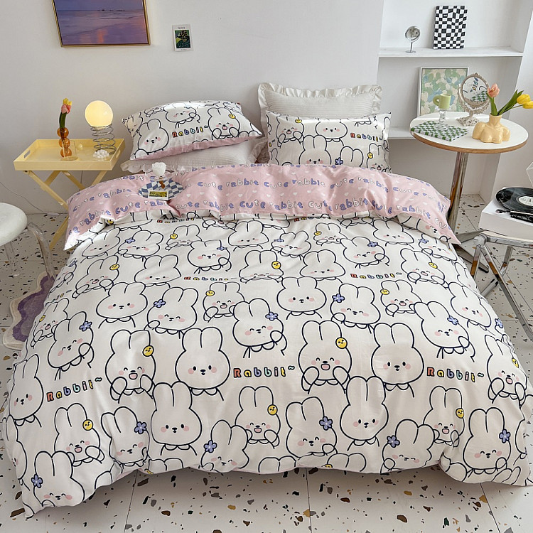 Постельное белье из сатина TANGO cute rabbit 70х70 (2шт) 1,5-спальное