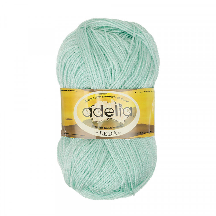 Пряжа ADELIA LEDA №203 мятная 99% акрил, 1% люрекс, 5 шт х 100 гр, 340 м +/- 8 м