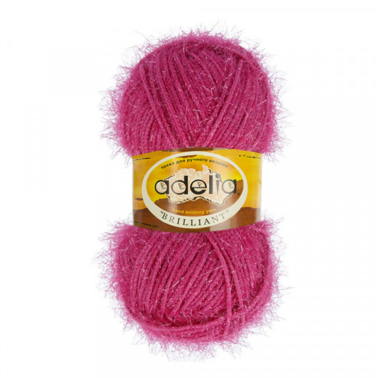 Пряжа ADELIA BRILLIANT №06 розовая 100% полиэстер, 10 шт х 50 гр, 90 м +/- 5 м
