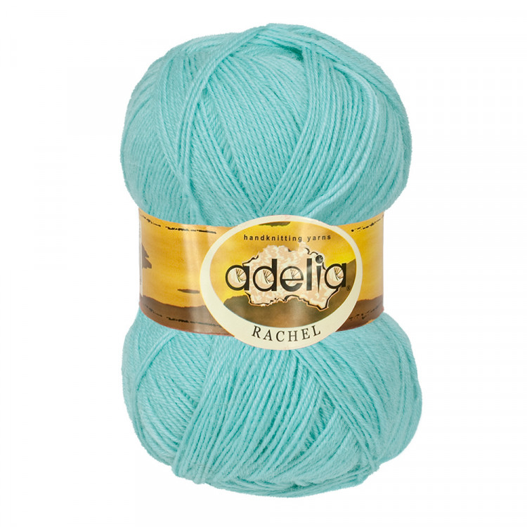 Пряжа ADELIA RACHEL №09 светло-бирюзовая 90% шерсть, 10% полиэстер, 5 шт х 100 гр, 400 м +/- 15 м