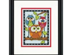 Набор для вышивания DIMENSIONS 70-65159 Трио сов  12,7x17,7 см