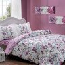 Постельное белье из сатина TAC HAPPY DAY DRINA фуксия-голубое семейное