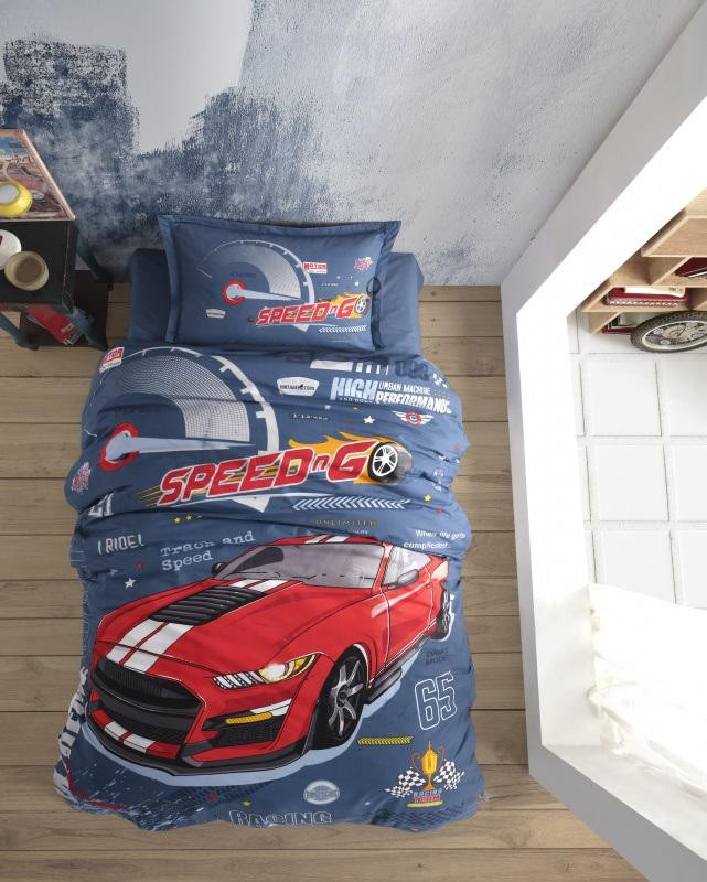 Постельное белье подростковое из ранфорса KARVEN YOUNG STYLE N022/1 EXTREME BLUE V-1 50х70 (1шт), 70х70 (1шт)