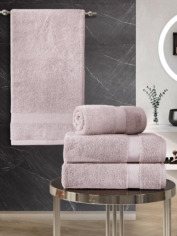 Набор махровых полотенец KARNA AREL брусничный 50х100 (2шт) и 70х140 (2шт)