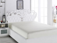 Простыня на резинке из сатина KARNA LOFT экрю 160х200х30