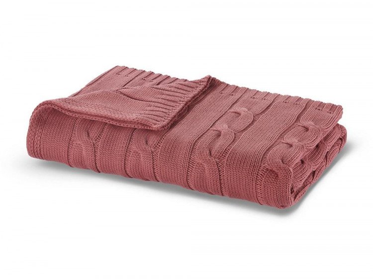 Плед вязанный хлопковый CASUAL AVENUE MESSINA marsala 130х170