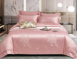 Постельное белье из жаккарда с оборкой KARVEN N008-603 50х70 (2шт), 70х70 (2шт) евро