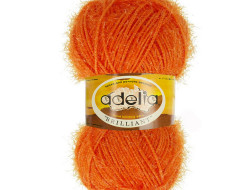 Пряжа ADELIA BRILLIANT №04 оранжевая 100% полиэстер, 10 шт х 50 гр, 90 м +/- 5 м