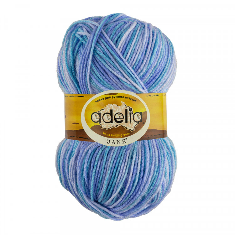 Пряжа ADELIA JANE №08 темно-голубая-голубая 100% акрил, 10 шт х 50 гр, 227 м +/- 10 м