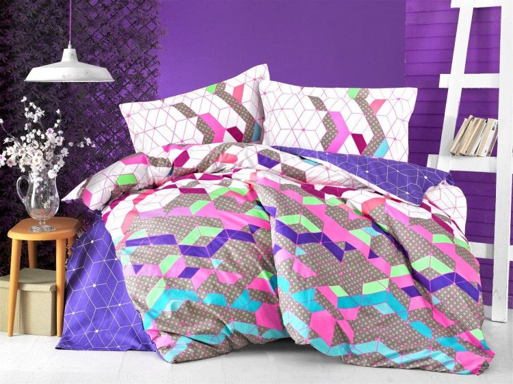 Постельное белье ALTINBASAK RANFORCE NEON ORIA кофейное 50х70 1,5-спальное