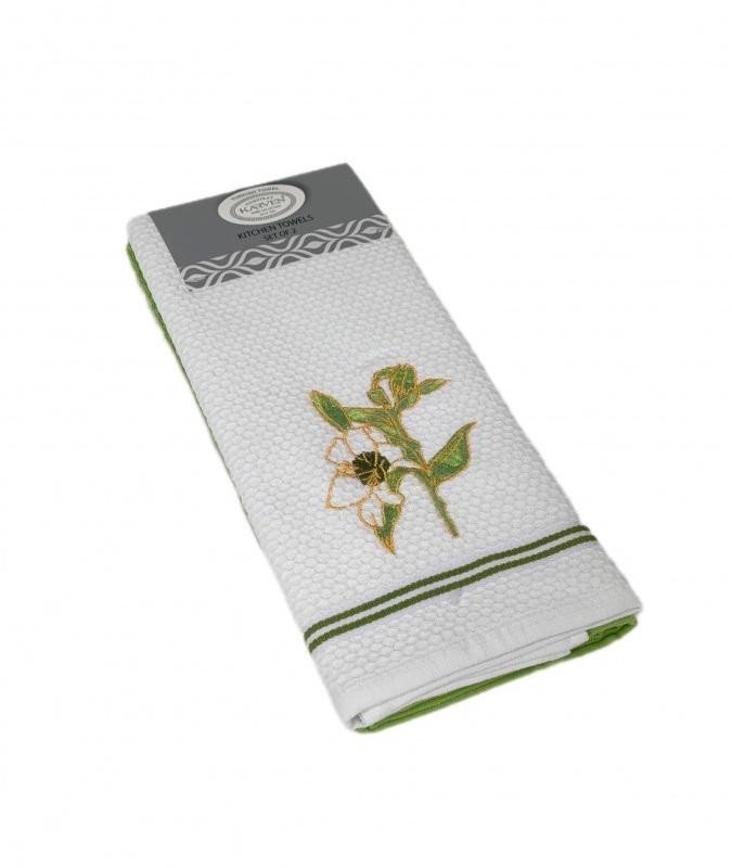 Набор кухонных полотенец хлопковых KARVEN HM770 ASKILI MUTFAK yesil-beyaz V4 40х60 (2шт)