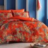 Постельное белье из сатина TAC DELUX PREMIUM DIGITAL MARISOL оранжевое евро