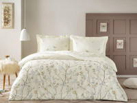 Постельное белье сатиновое TAC HAPPY DAY LESLY кремовое евро