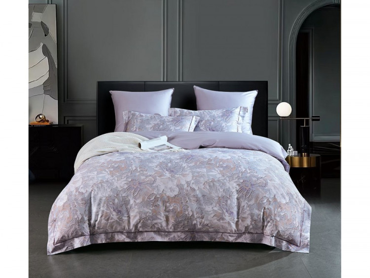 Постельное белье из египетского хлопка Premium ASABELLA Лавандовые пионы 50х70 (2шт) и 70х70 (2шт) евро