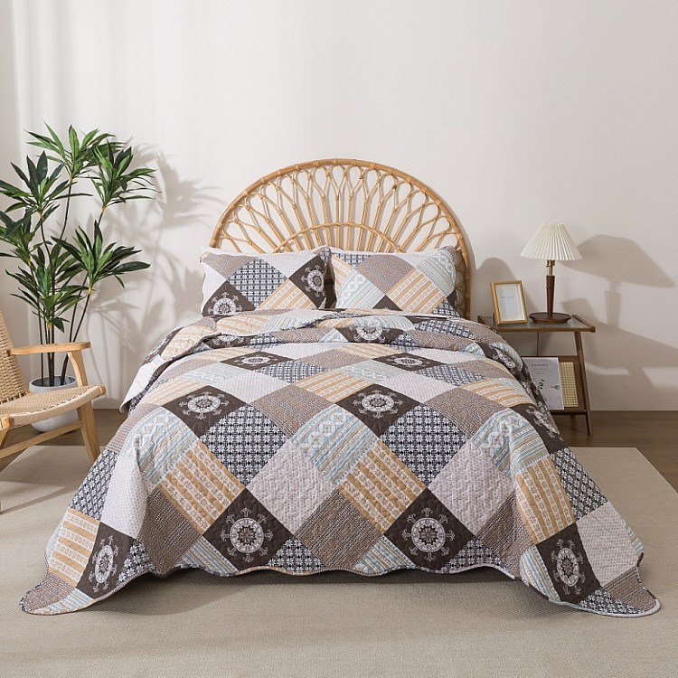 Покрывало с наволочками из полиэстера TANGO PATCHWORK PW444-100 230х250