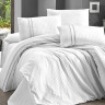 Постельное белье из сатина де люкс KARVEN N045 STRIPE STYLE WHITE 50х70 (2шт), 70х70 (2шт) семейное