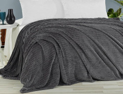 Плед из полиэстера KARVEN SUPER SOFT P942 MELINDA антрацит 200х220